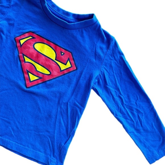 Superman 3T Boys Blue Long Sleeve Graphic Tee Shirt - Picture 2 of 5